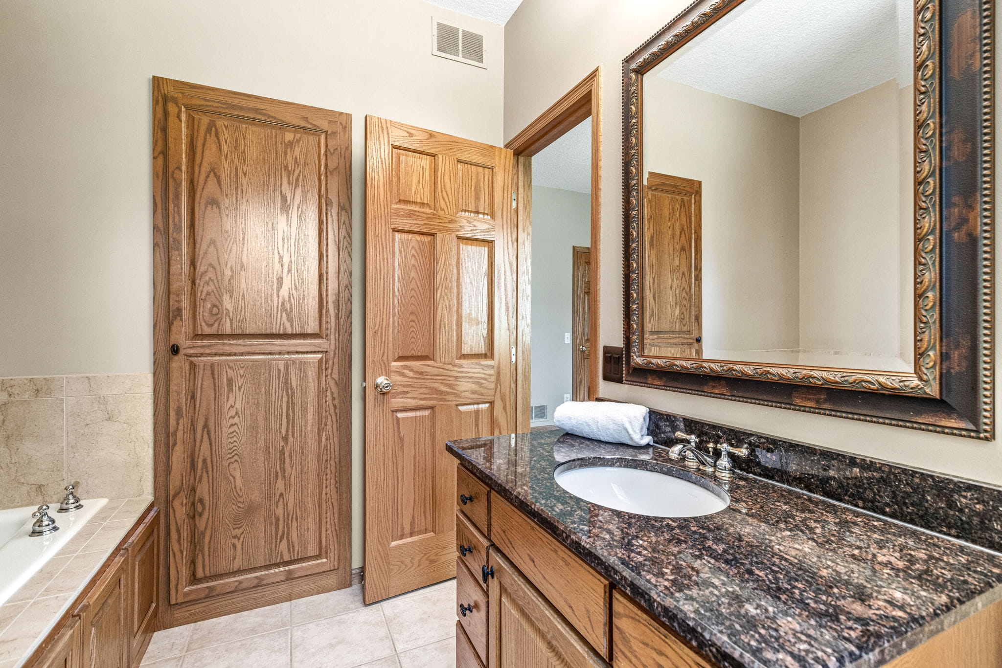 Primary bathroom with soaking tub